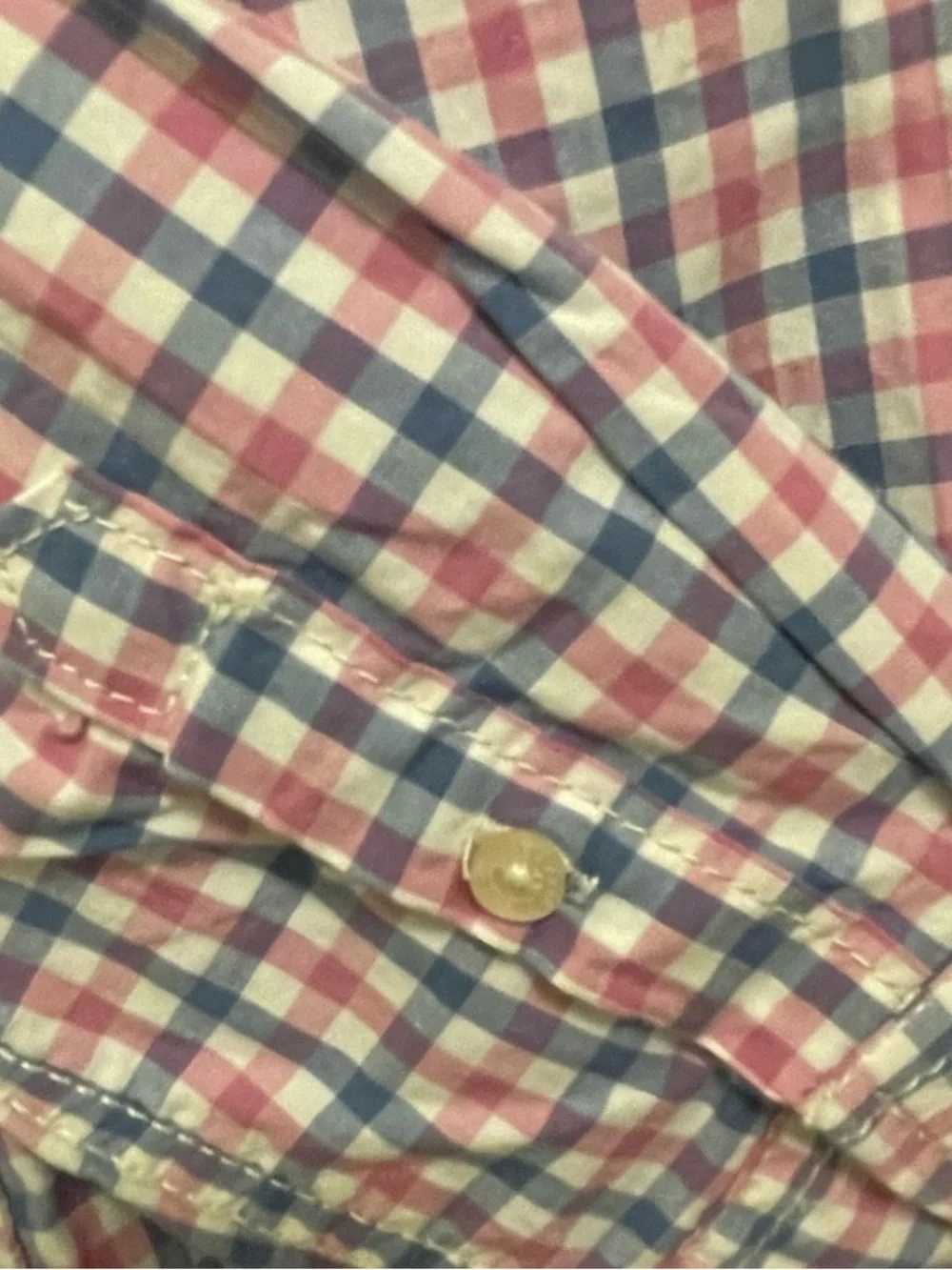 OshKosh B'gosh Kid Pink and Blue Plaid Button-Up Shirt